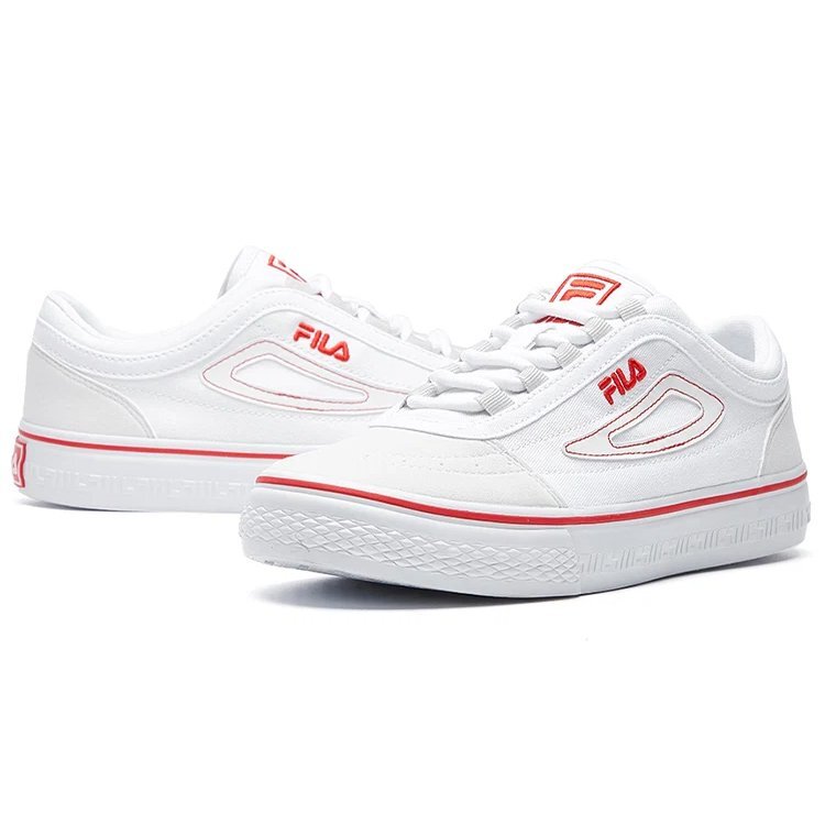 Scarpe da skateboard in tela Classic Boarder Bianco/rosso