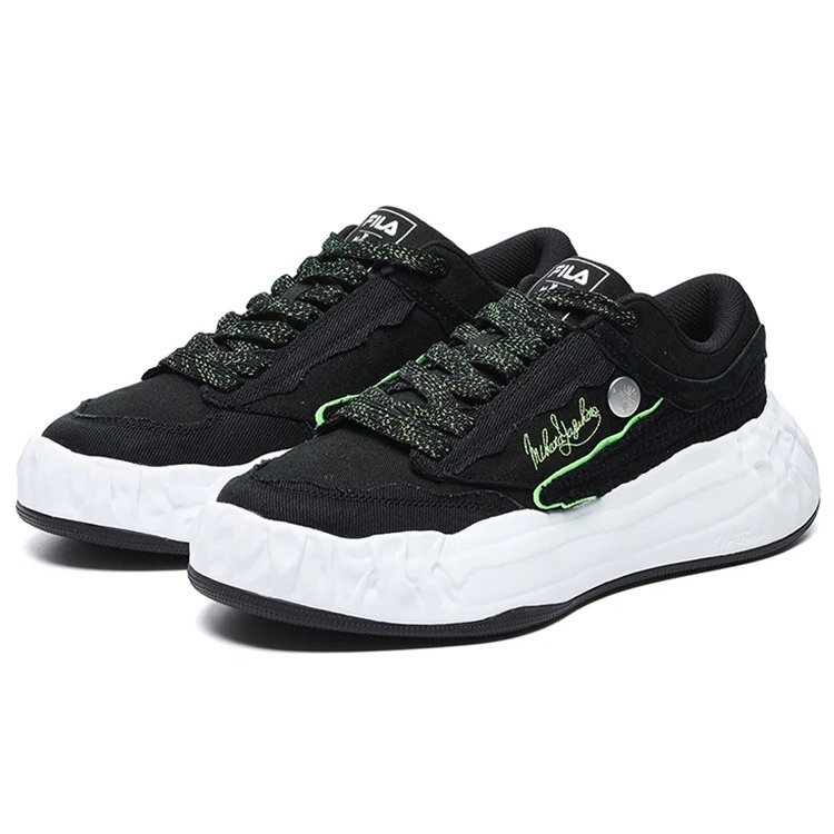 Scarpe in tela FM-15 x Mihara "Nero Bianco"