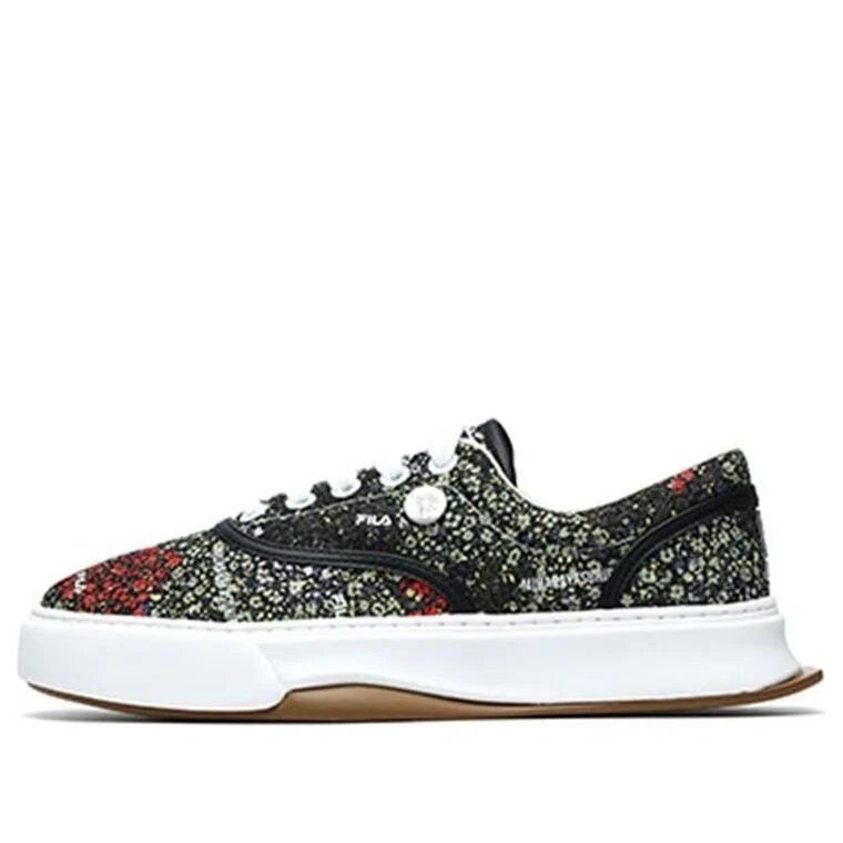 Sneakers a motivi floreali Nero/Verde