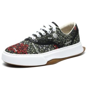 Sneakers a motivi floreali Nero/Verde