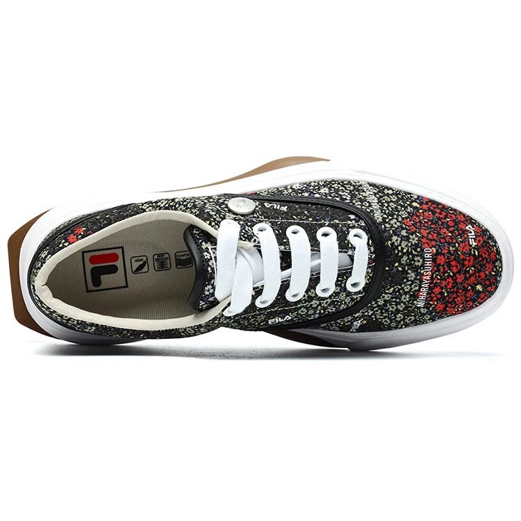 Sneakers a motivi floreali Nero/Verde