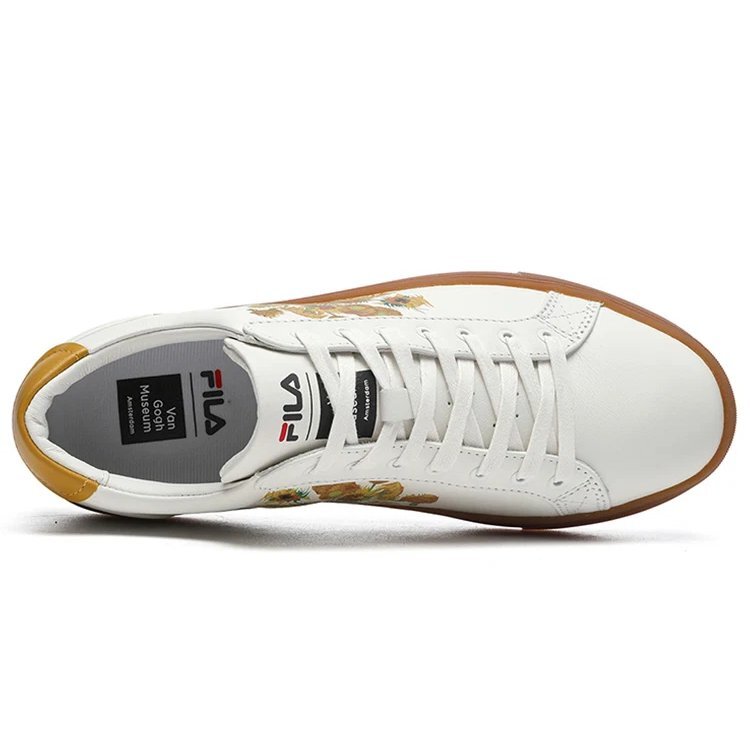 Sneakers basse, bianco/caffè