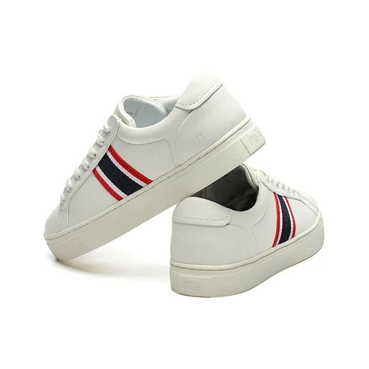 Sneakers basse "Bianco Rosso Nero"