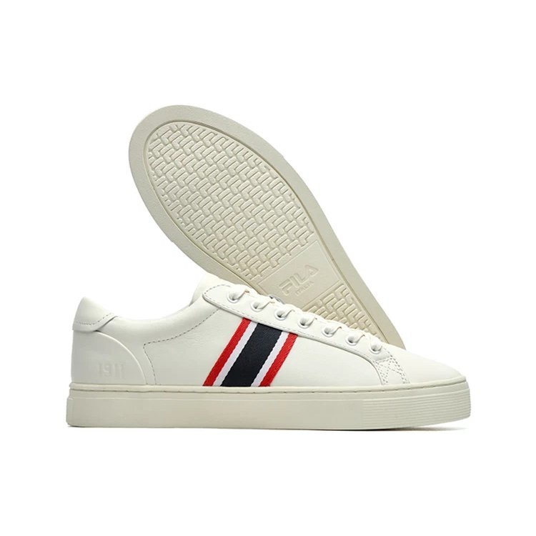 Sneakers basse "Bianco Rosso Nero"