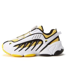 Sneakers basse vintage "Bianco Giallo Nero"