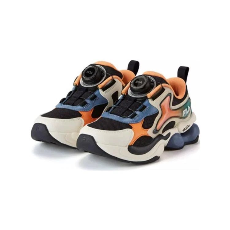 Sneakers casual "Bianco Arancione Blu"