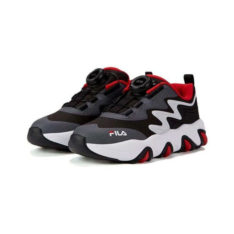 Sneakers casual essenziali "Grigio Nero Rosso"