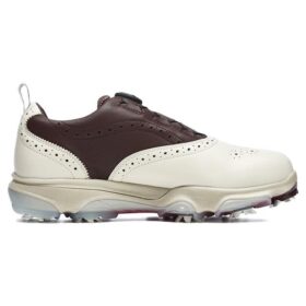 Sneakers da golf con tacchetti “Bianco Marrone”