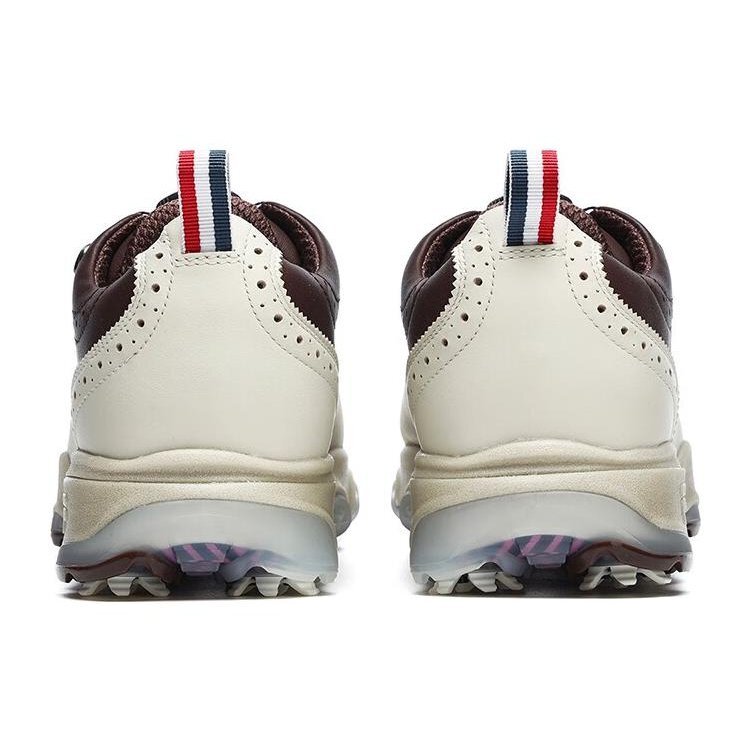 Sneakers da golf con tacchetti "Bianco Marrone"