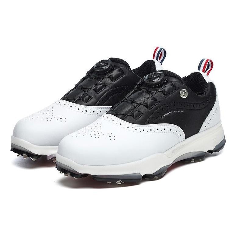 Sneakers da golf con tacchetti "White Black"
