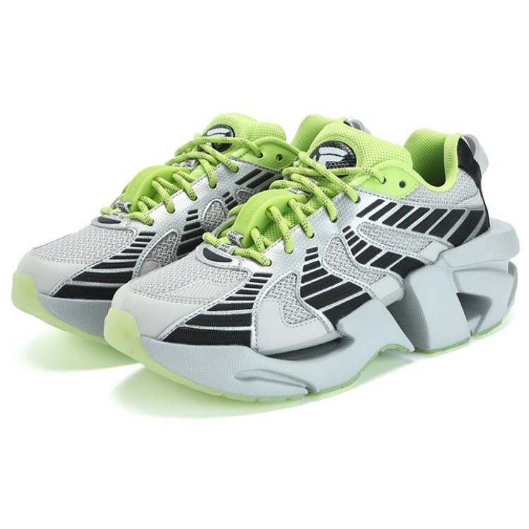 Sneakers Space Low "Argento Nero Verde"