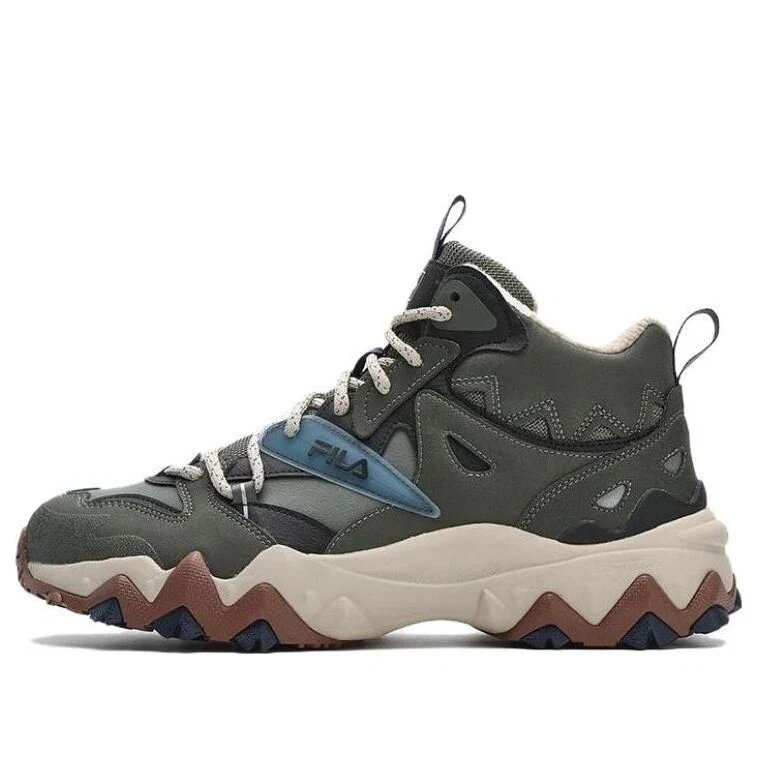 Sneakers sportive vintage "Verde oliva e bianco"