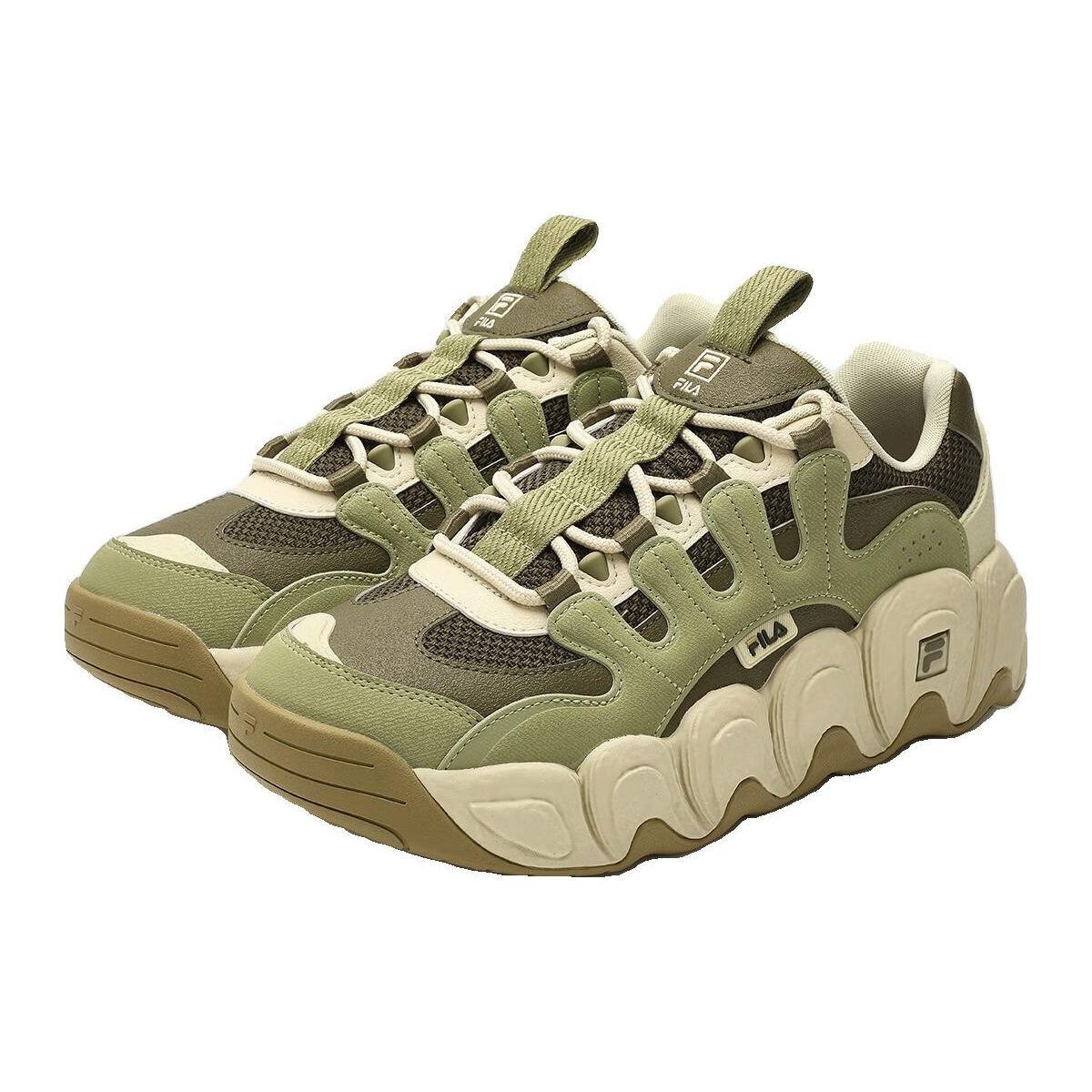 Sneakers voluminose CROISSANT "Verde Beige"
