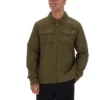 Sovracamicia Kasa con zip frontale, colore verde oliva scuro