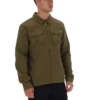 Sovracamicia Kasa con zip frontale, colore verde oliva scuro