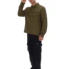 Sovracamicia Kasa con zip frontale, colore verde oliva scuro