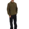 Sovracamicia Kasa con zip frontale, colore verde oliva scuro