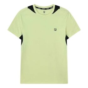 Stampa con lettere del logo, collo rotondo, da uomo, giallo