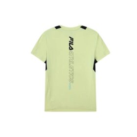 Stampa con lettere del logo, collo rotondo, da uomo, giallo