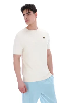 T-shirt in maglia testurizzata Don al latte di cocco