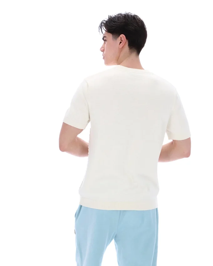 T-shirt in maglia testurizzata Don al latte di cocco