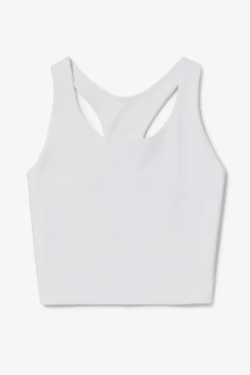 Top a reggiseno lungo Cross Court bianco