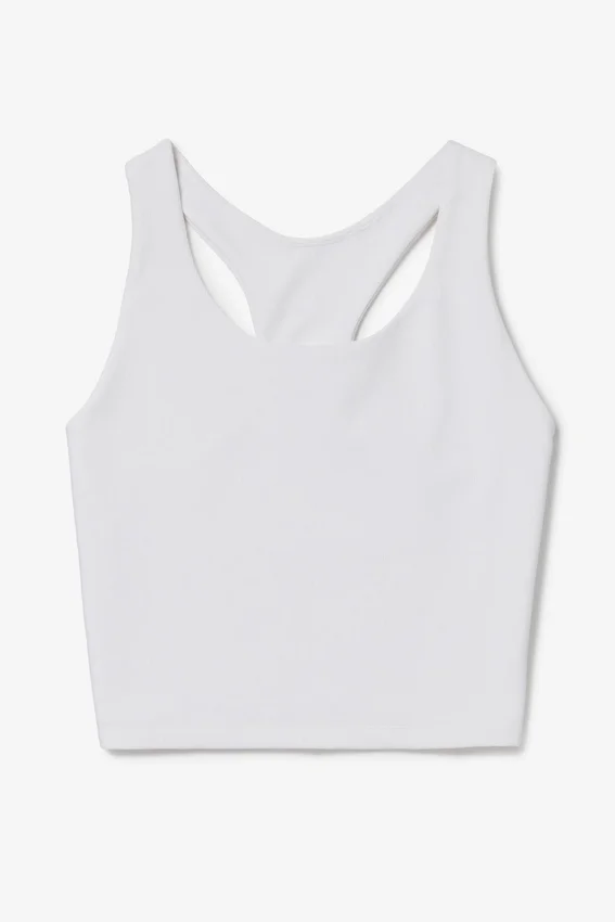 Top a reggiseno lungo Cross Court bianco