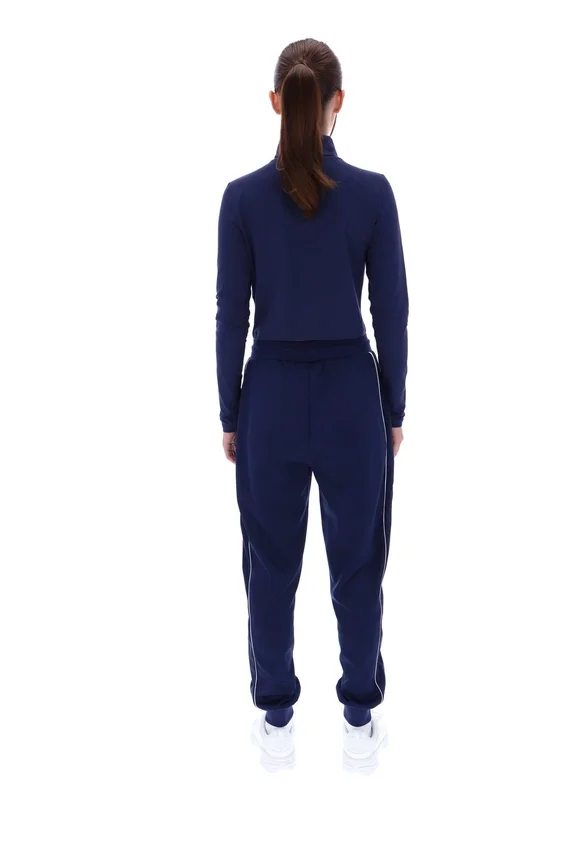 Top corto a collo alto Heidi blu navy