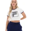Top corto con maniche ad aletta Jeno color Gardenia