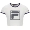Top corto con maniche ad aletta Jeno color Gardenia