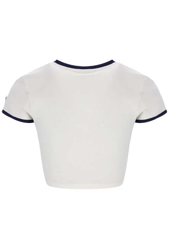 Top corto con maniche ad aletta Jeno color Gardenia