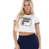 Top corto con maniche ad aletta Jeno color Gardenia