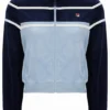 Top corto con zip Fila Giovana blu navy