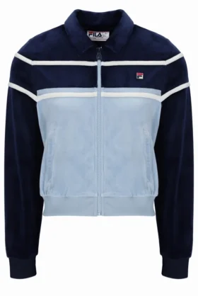 Top corto con zip Fila Giovana blu navy