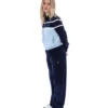 Top corto con zip Fila Giovana blu navy