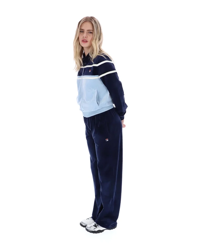 Top corto con zip Fila Giovana blu navy