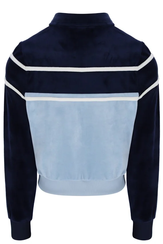 Top corto con zip Fila Giovana blu navy