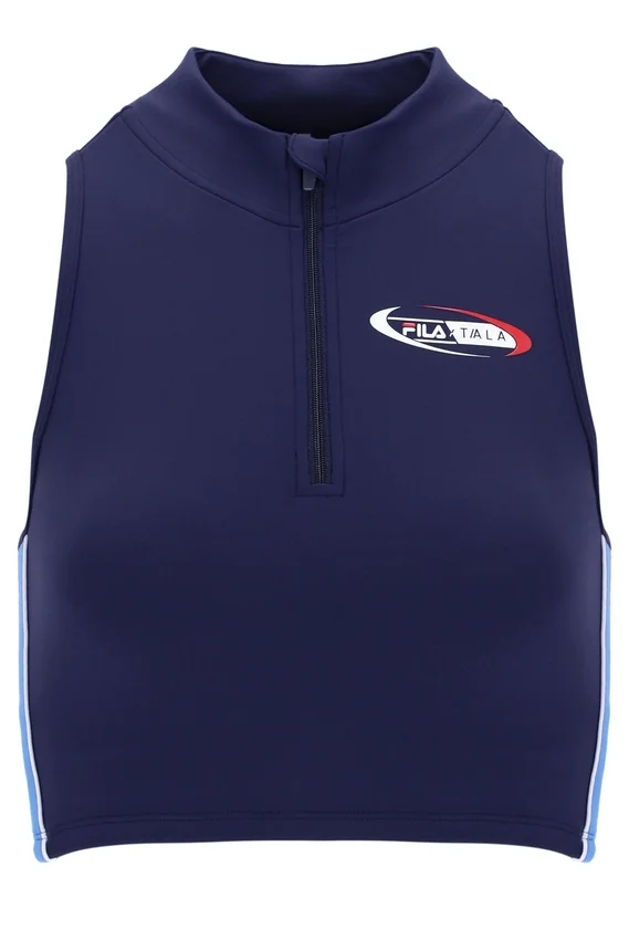 Top corto con zip Fila x TALA SKINLUXE blu navy