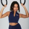 Top corto con zip Fila x TALA SKINLUXE blu navy
