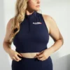 Top corto con zip Fila x TALA SKINLUXE blu navy