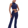 Top corto con zip Fila x TALA SKINLUXE blu navy