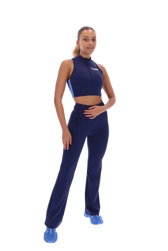 Top corto con zip Fila x TALA SKINLUXE blu navy