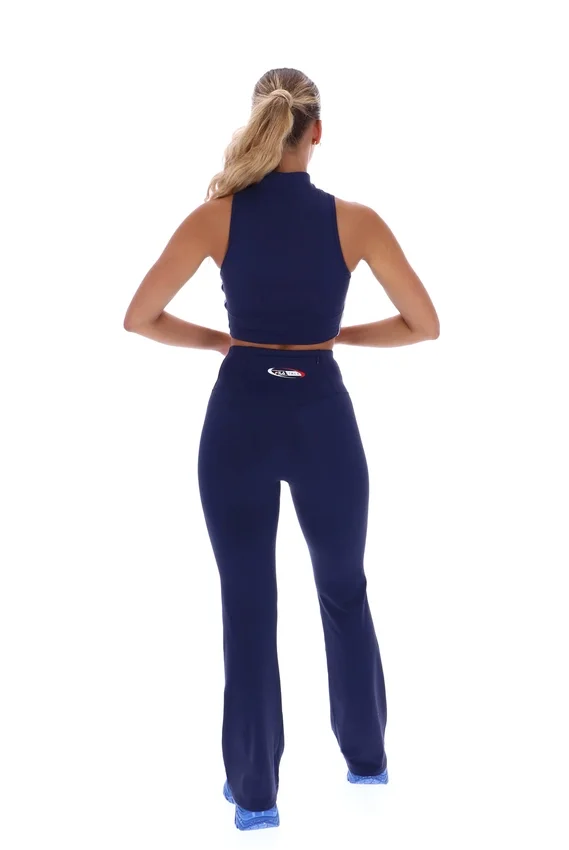 Top corto con zip Fila x TALA SKINLUXE blu navy