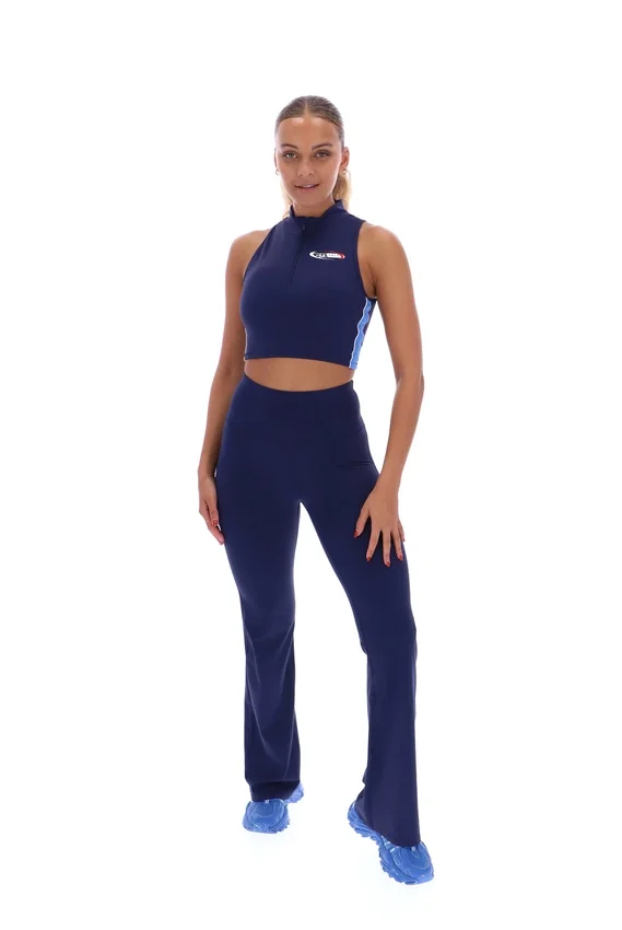 Top corto con zip Fila x TALA SKINLUXE blu navy