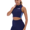 Top corto con zip Fila x TALA SKINLUXE blu navy