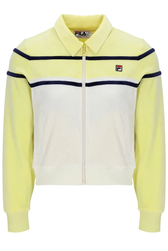 Top corto con zip Giovana Giallo Cera