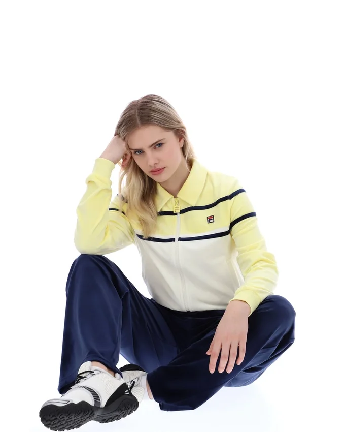 Top corto con zip Giovana Giallo Cera