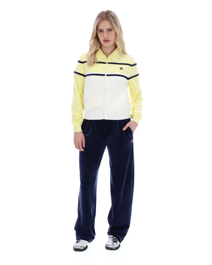 Top corto con zip Giovana Giallo Cera