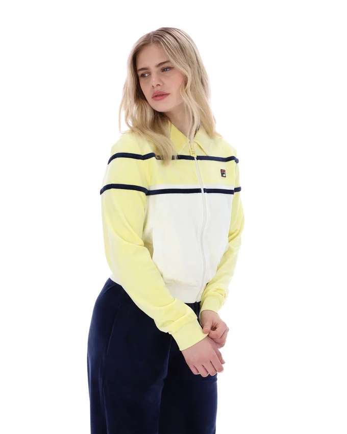 Top corto con zip Giovana Giallo Cera