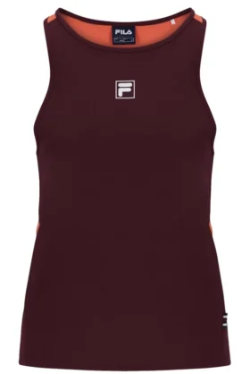 Top da tennis senza maniche da donna color vino